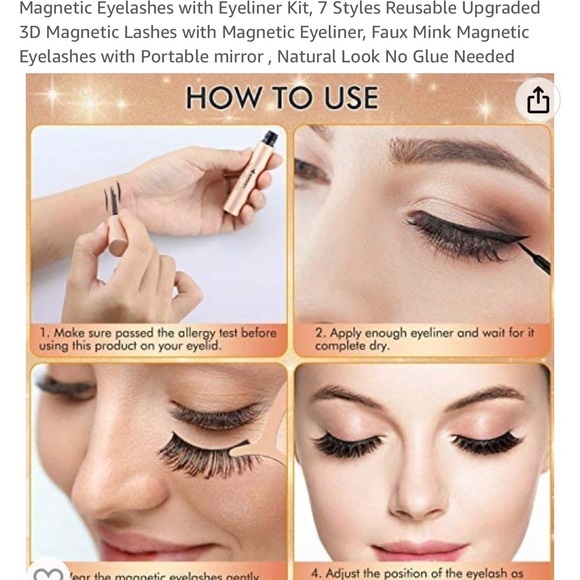 Magnetic False Eyelashes Set - Picture 7 of 8